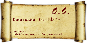 Obernauer Oszlár névjegykártya